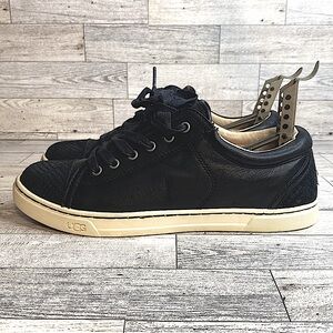 UGG Black Leather Sneakers Women’s Size 8